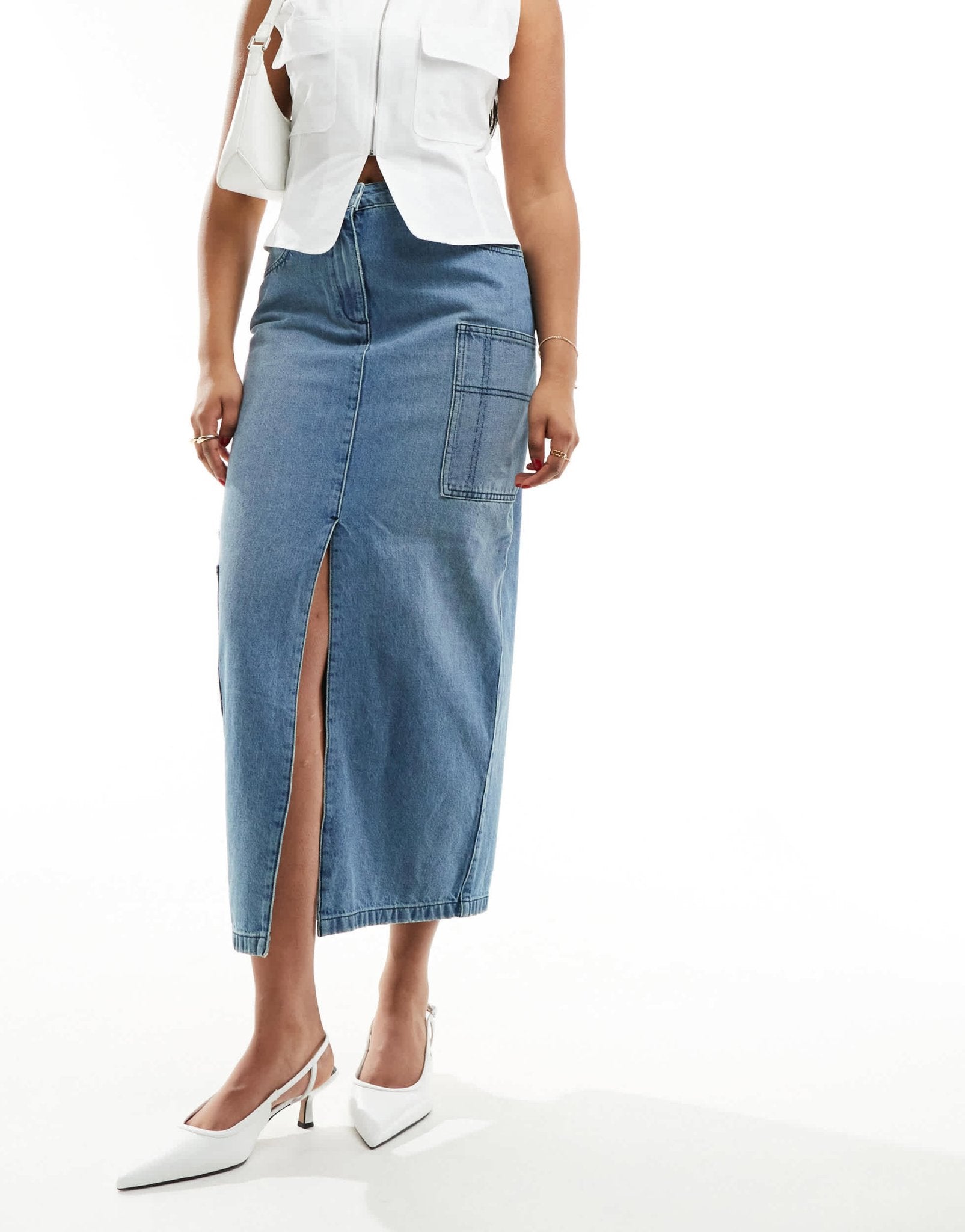 Whistles Cora utility denim maxi skirt - ASOS Sample Sale
