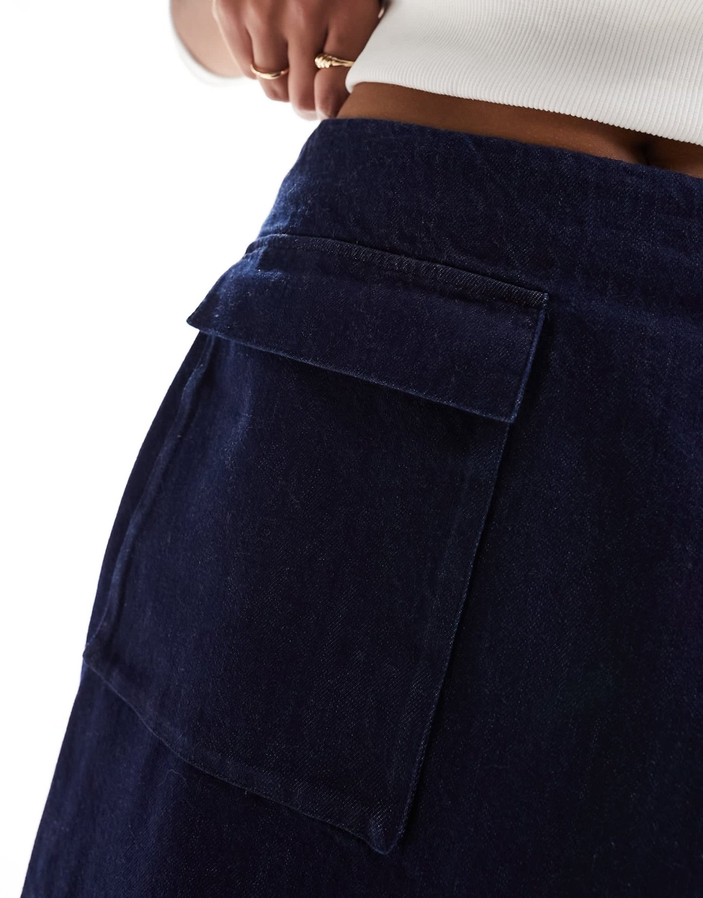 Whistles mini skirt with side pocket in navy - ASOS Sample Sale