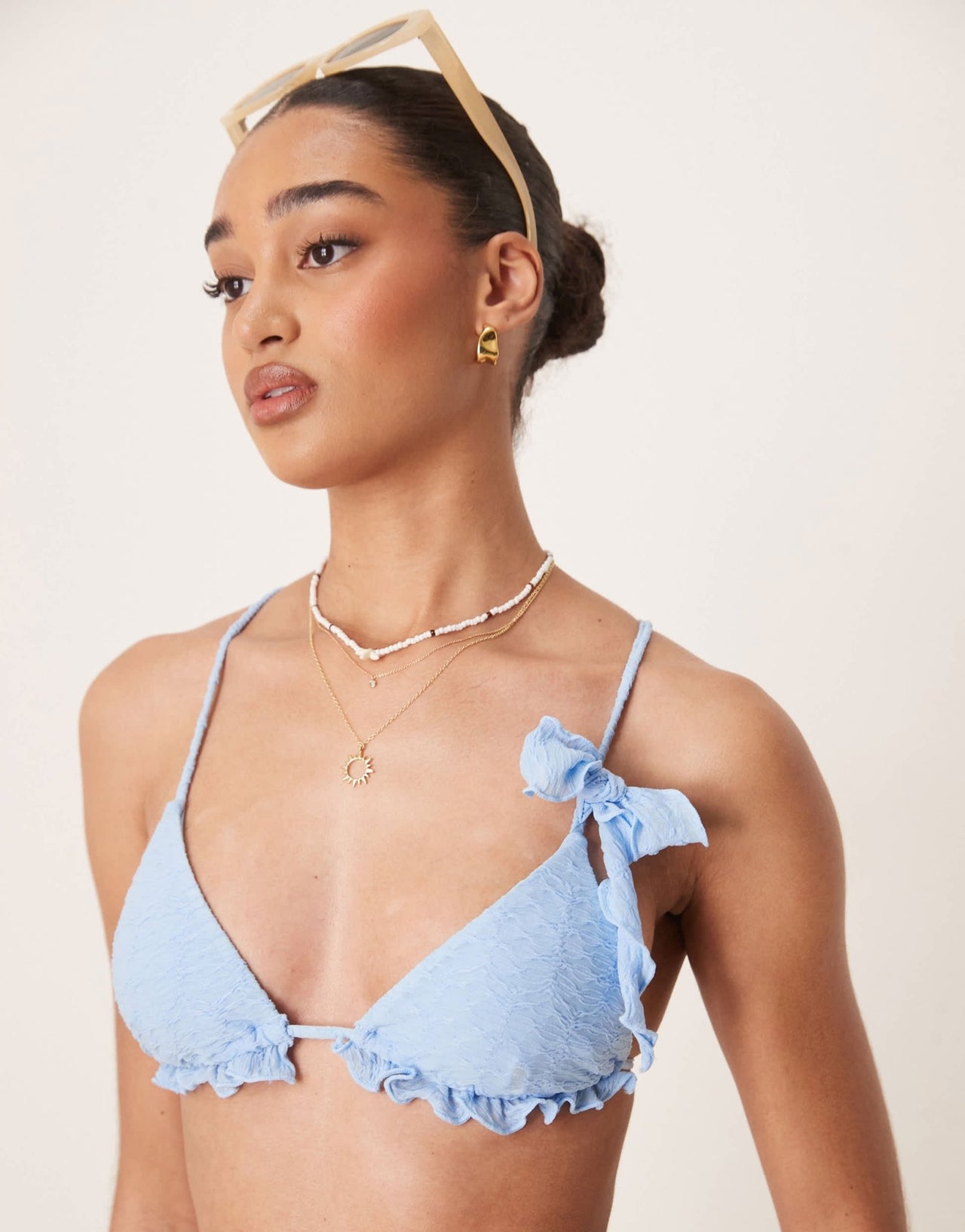 Wild Lovers Blue lagoon triangle bikini top in blue - ASOS Sample Sale