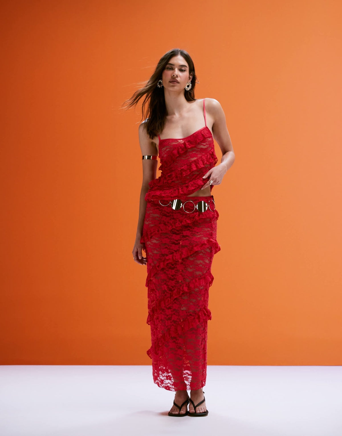 Wild Lovers Mermaid top with lace detail in red - ASOS Sample Sale