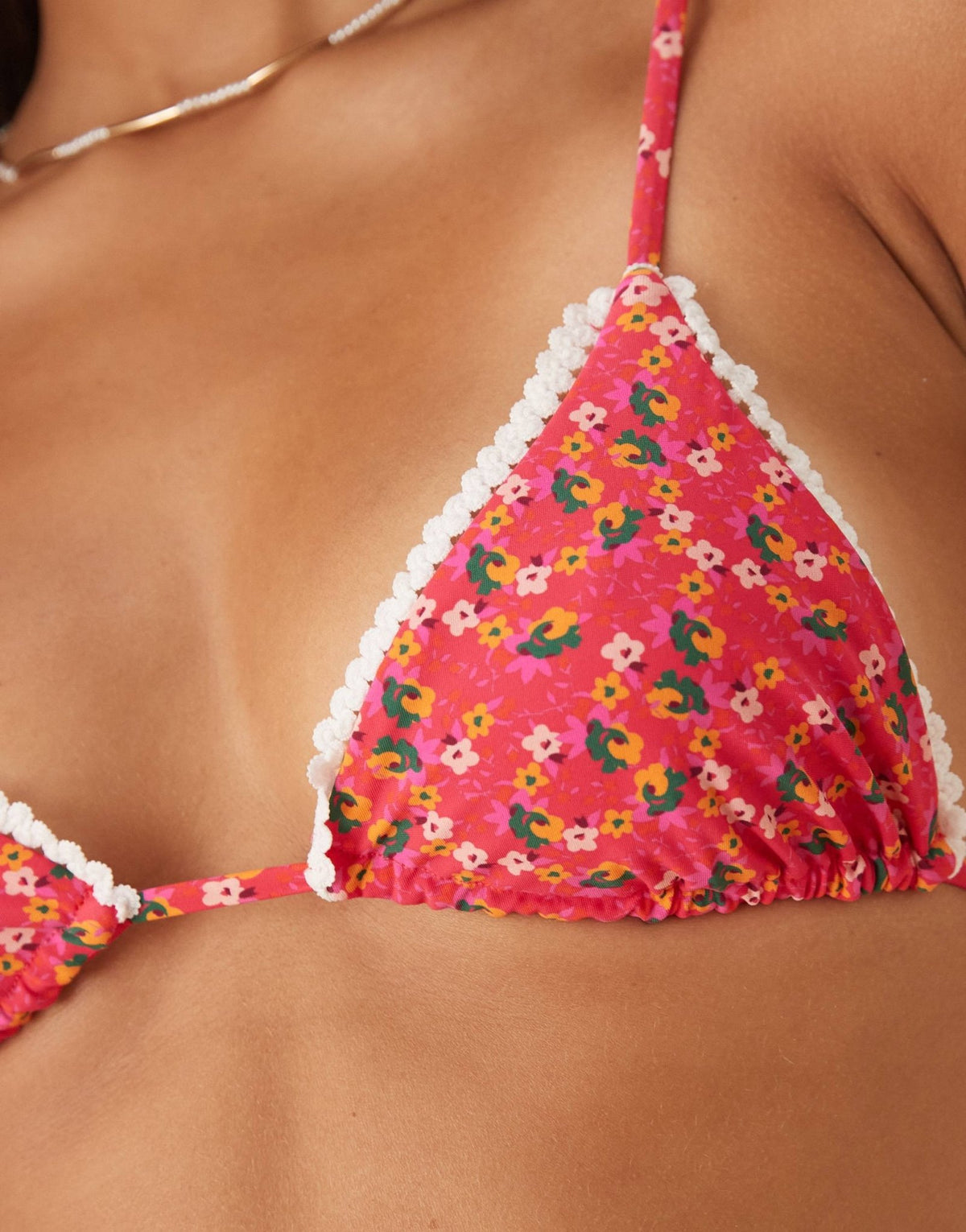 Wild Lovers Rio floral print triangle bikini top in hot pink - ASOS Sample Sale