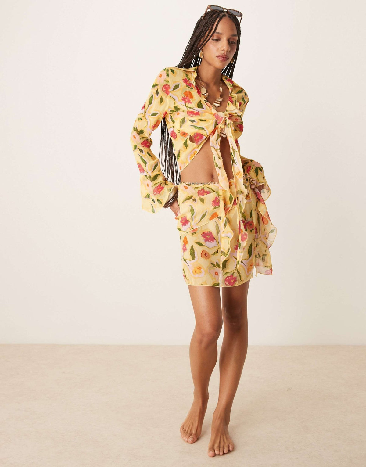 Wild Lovers Studio 54 beach skirt in floral - ASOS Sample Sale