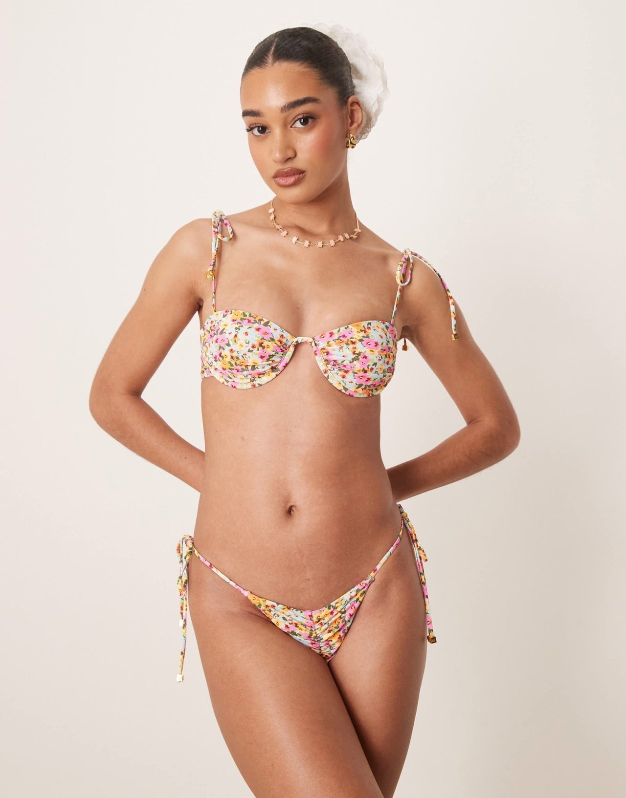 Wild Lovers Tropicana tie side bikini bottom in multi - ASOS Sample Sale