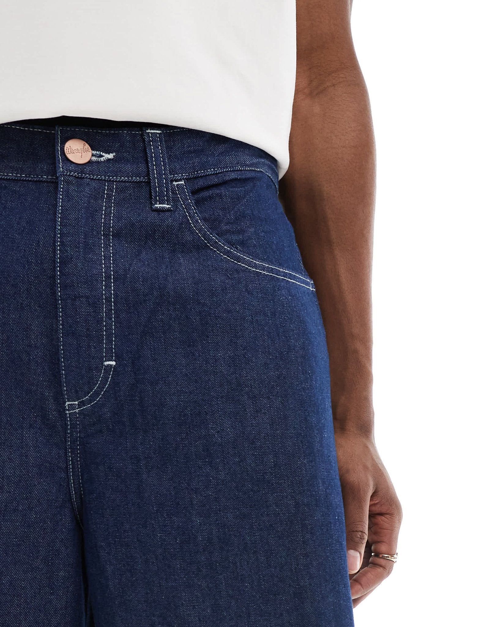 Wrangler Casey Jones workwear skater denim shorts in dark rinse wash - ASOS Sample Sale