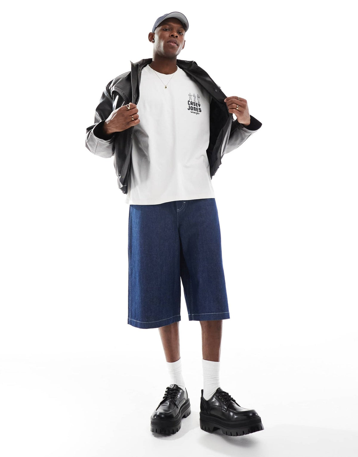 Wrangler Casey Jones workwear skater denim shorts in dark rinse wash - ASOS Sample Sale