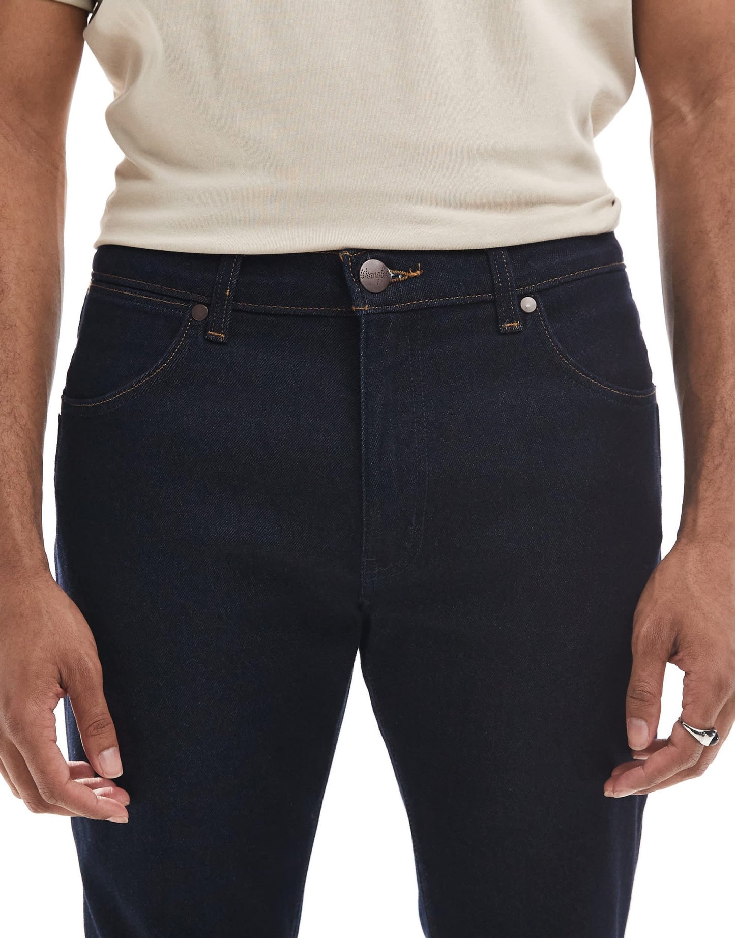 Wrangler Larston slim tapered fit jeans in dark blue - ASOS Sample Sale