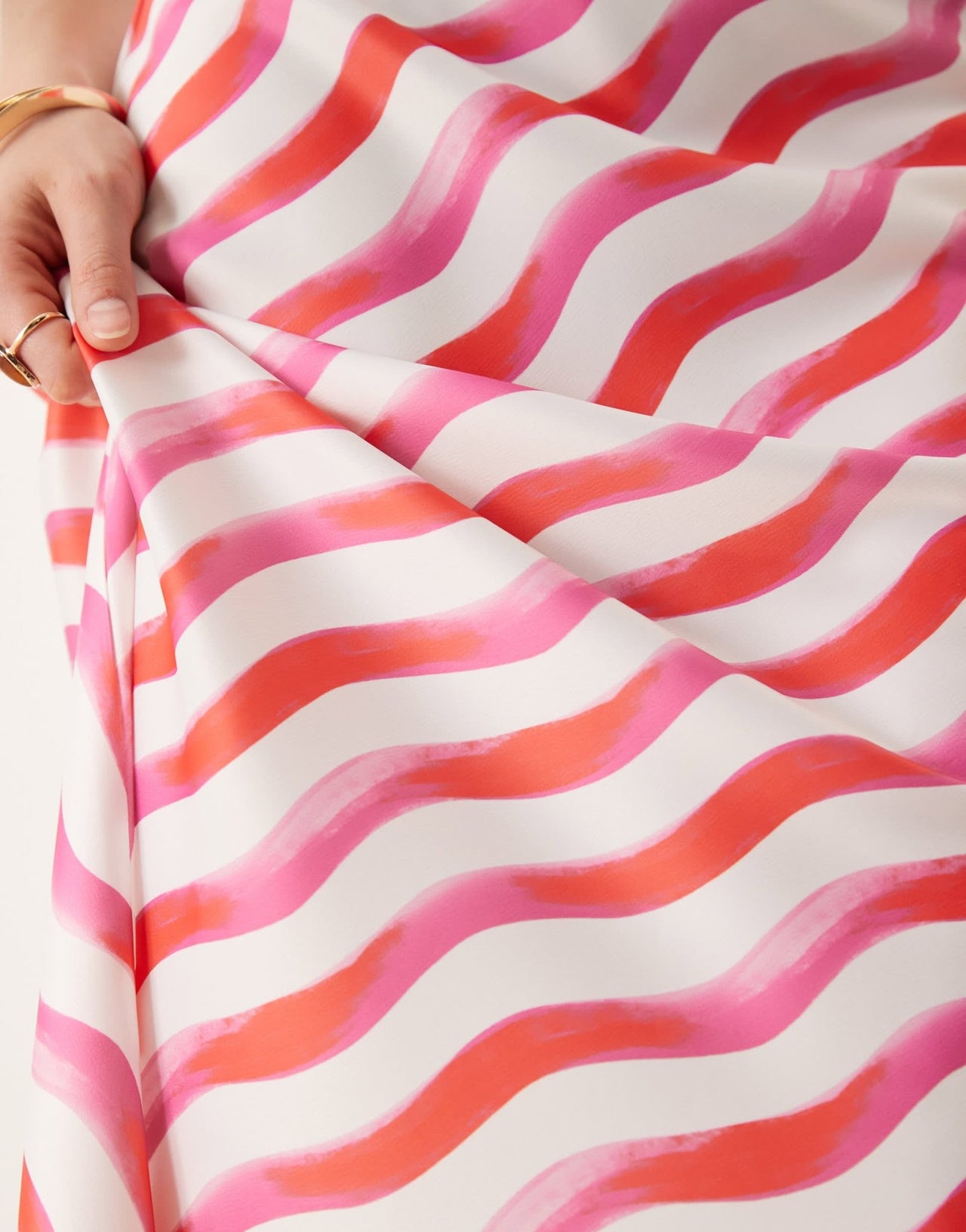YAS diagonal stripe midi skirt in pink and white - ASOS Sample Sale
