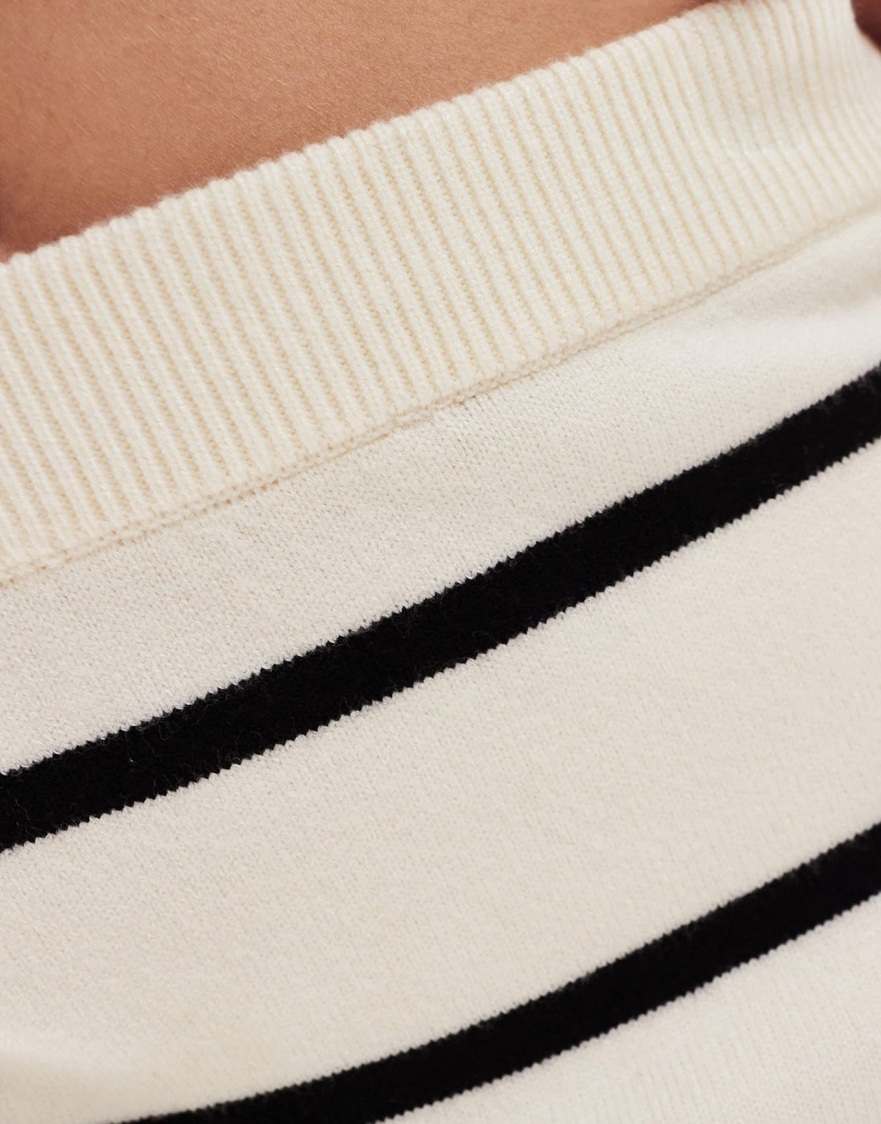 YAS knitted maxi skirt co - ord in cream and black stripes - ASOS Sample Sale