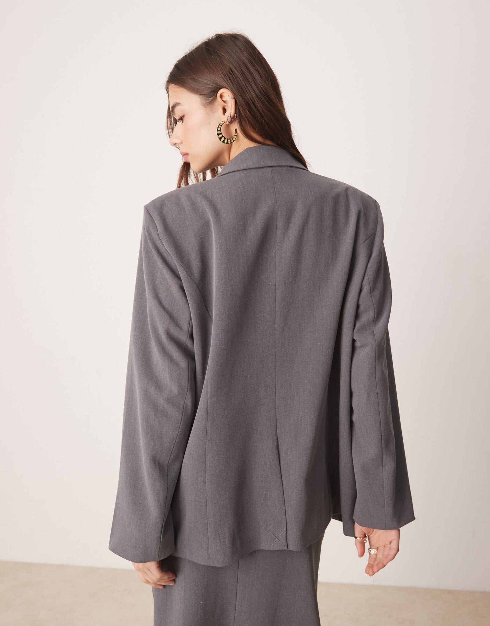 YAS oversized dad fit blazer co - ord in thunderstorm grey - ASOS Sample Sale