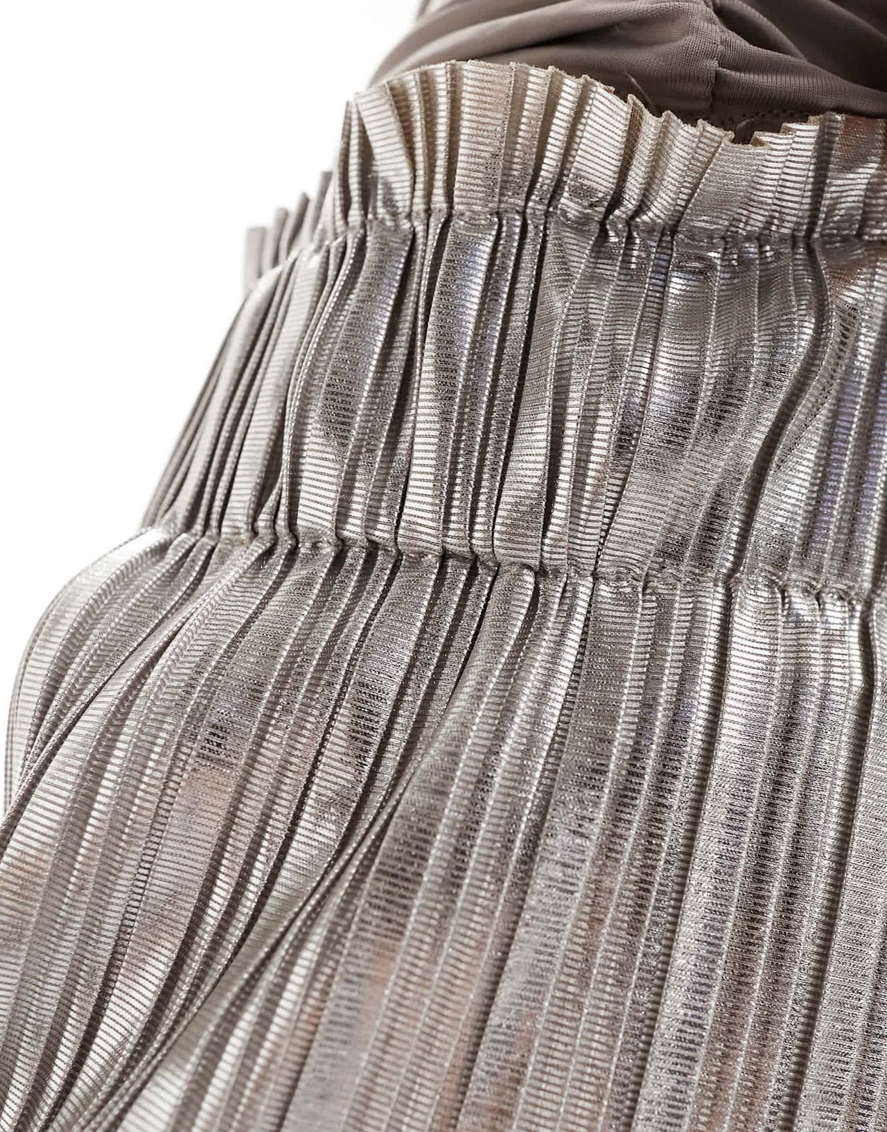 Y.A.S plisse wide leg trousers in metallic silver - ASOS Sample Sale