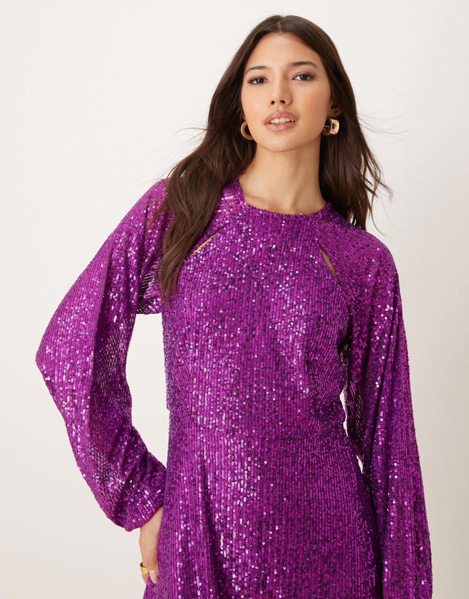YAS sequin mini dress in purple - ASOS Sample Sale