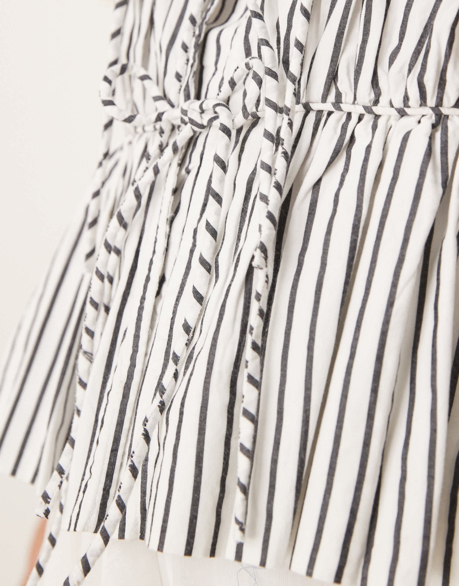 YAS sleeveless tie front poplin top in black and white stripe - ASOS Sample Sale