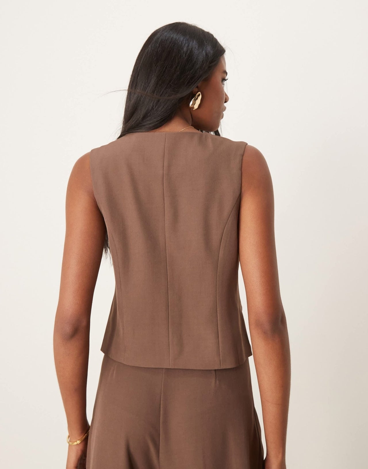 YAS tailored waistcoat co - ord in coffee - ASOS Sample Sale