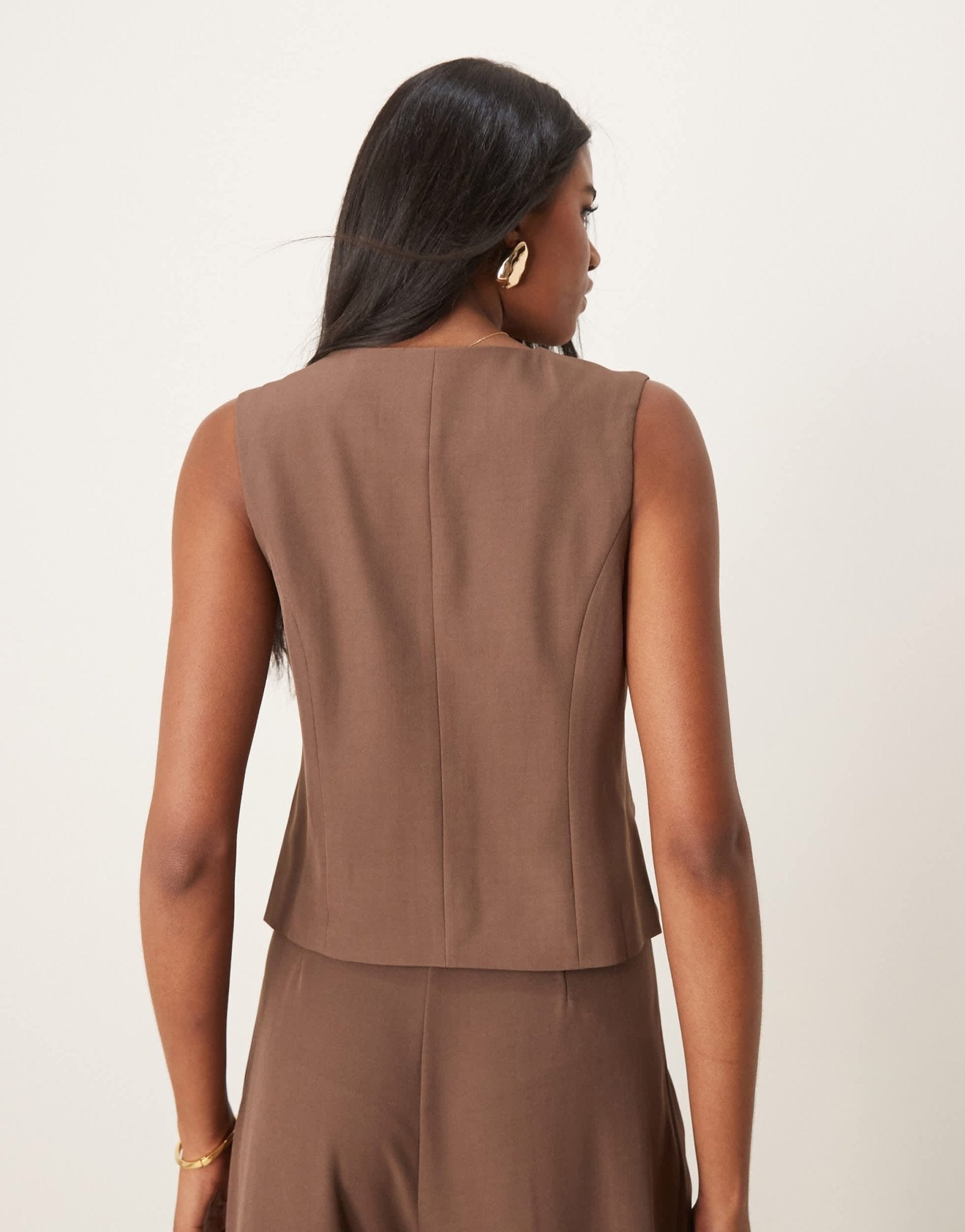 YAS tailored waistcoat co - ord in coffee - ASOS Sample Sale