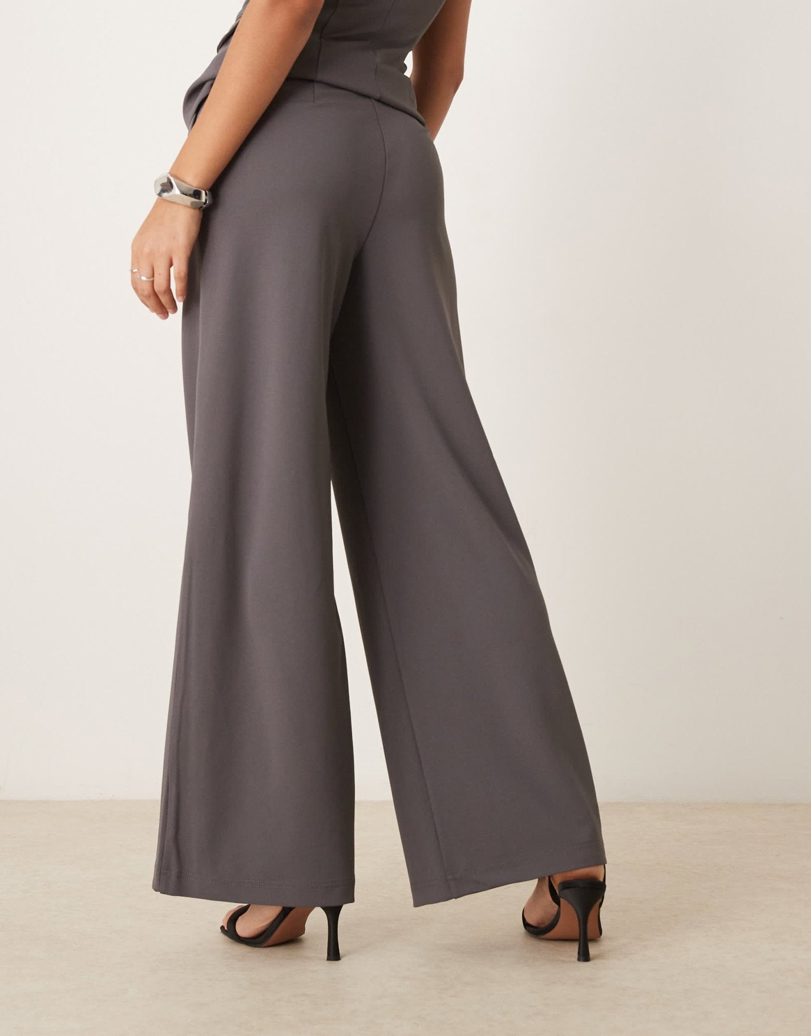 YAS tailored wide leg pant co - ord in thunderstorm grey - ASOS Sample Sale