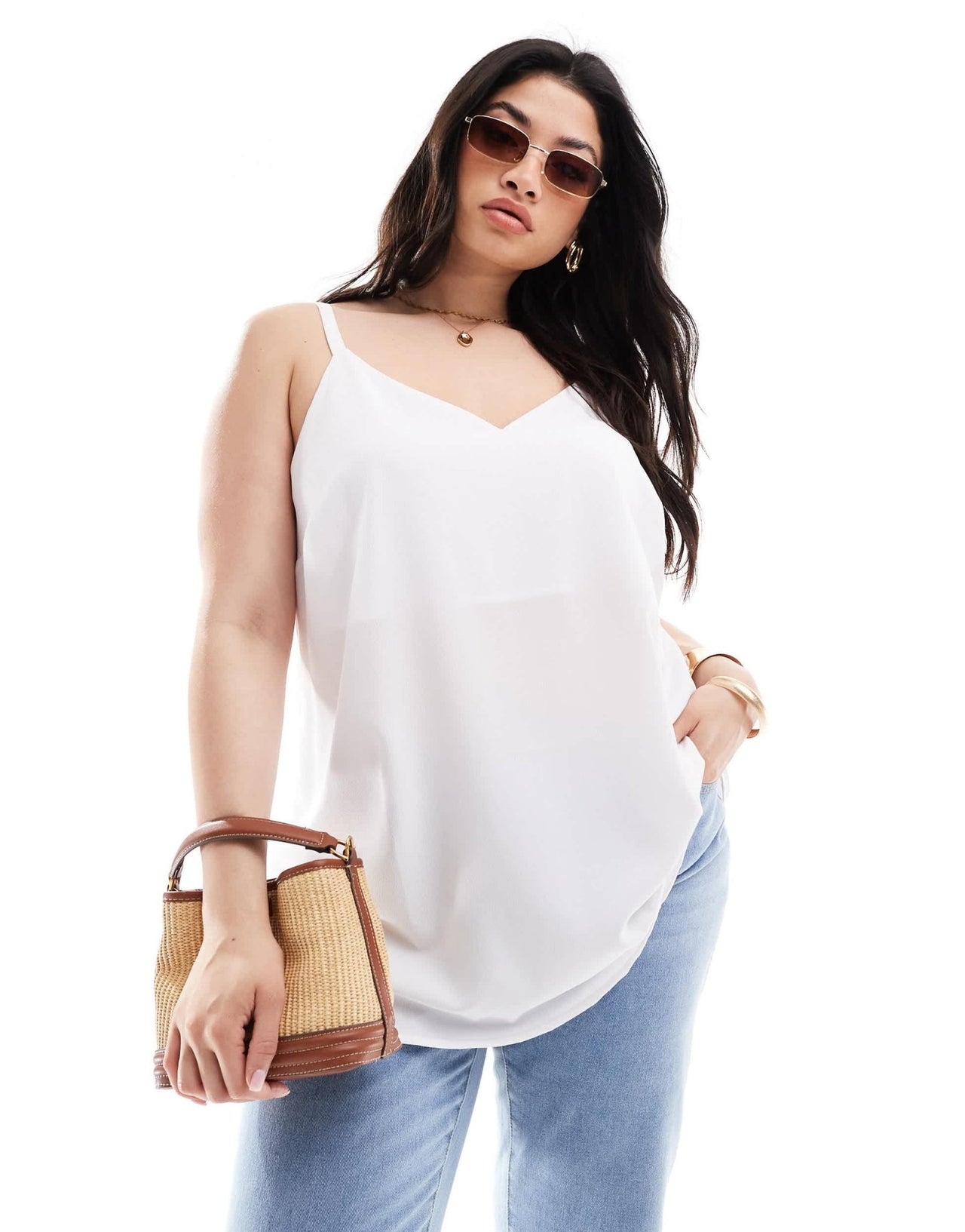 Yours cami vest in white - ASOS Sample Sale