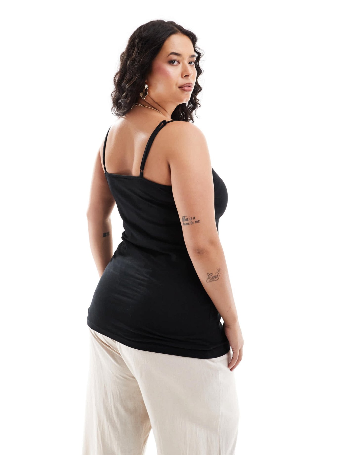 Yours cami vest top in black - ASOS Sample Sale