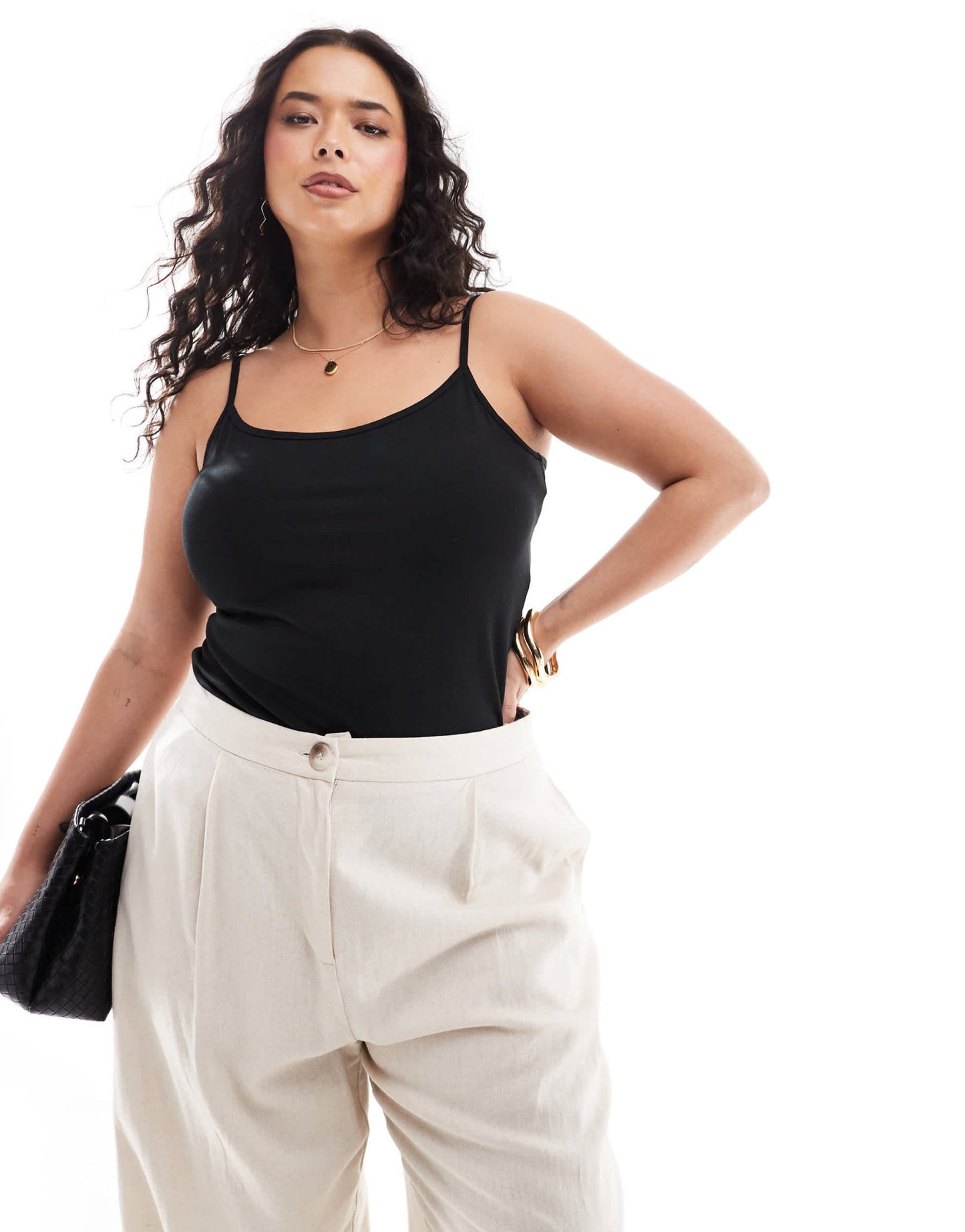 Yours cami vest top in black - ASOS Sample Sale