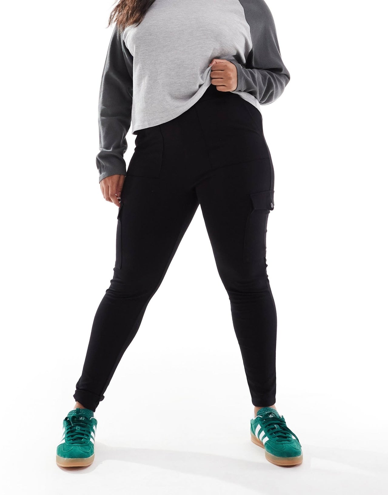 Yours cargo pocket ponte leggings in black - ASOS Sample Sale