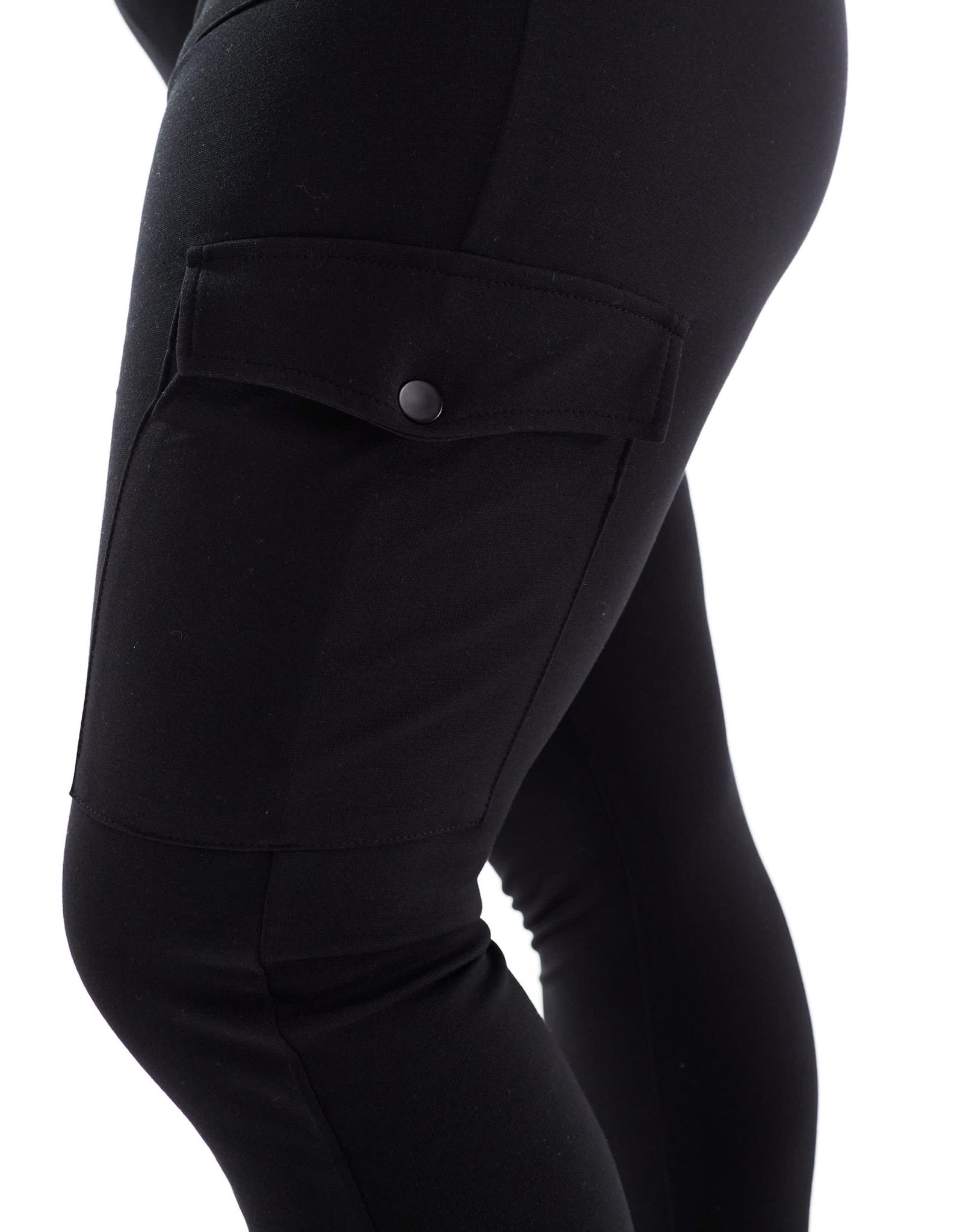 Yours cargo pocket ponte leggings in black - ASOS Sample Sale