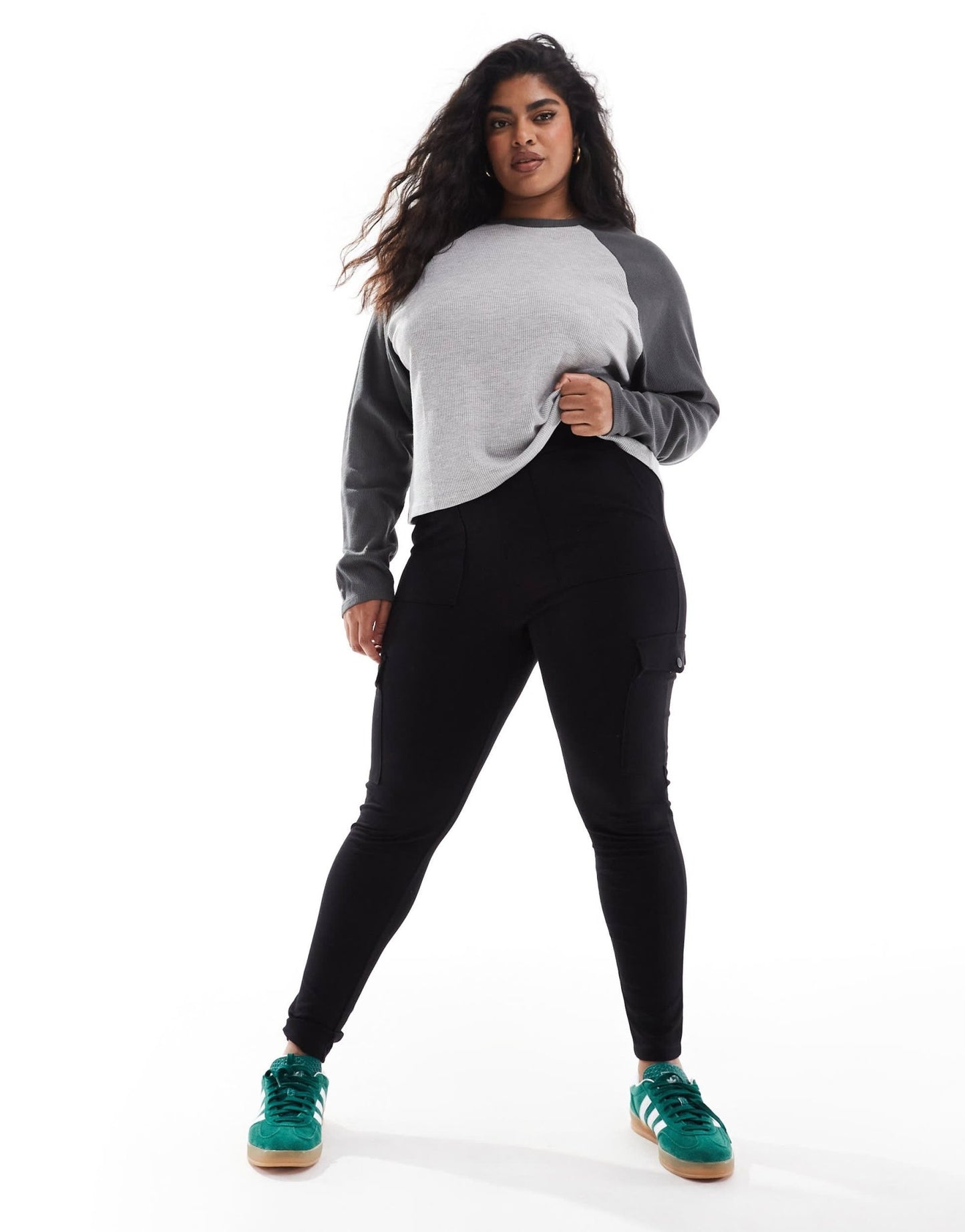 Yours cargo pocket ponte leggings in black - ASOS Sample Sale