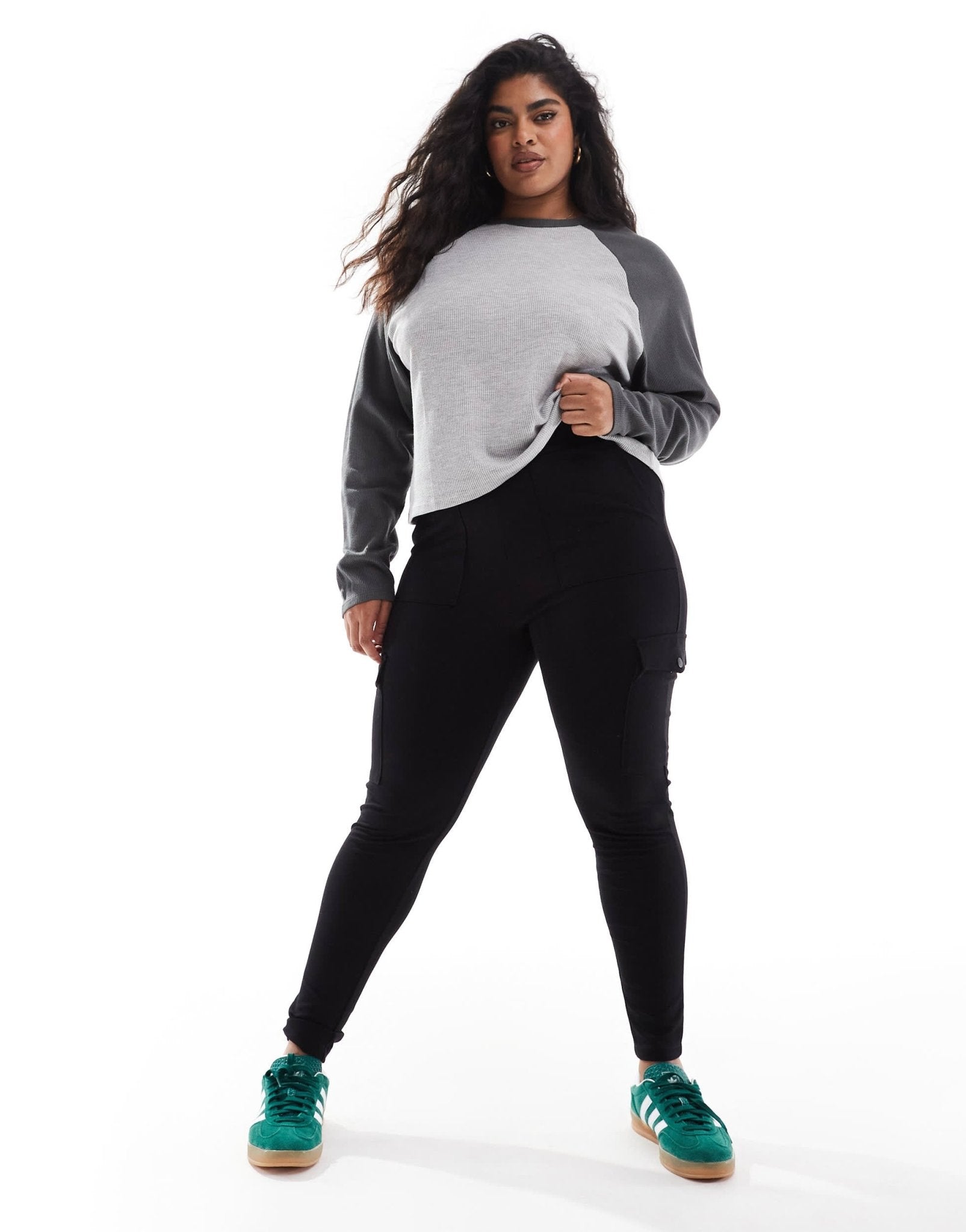 Yours cargo pocket ponte leggings in black - ASOS Sample Sale