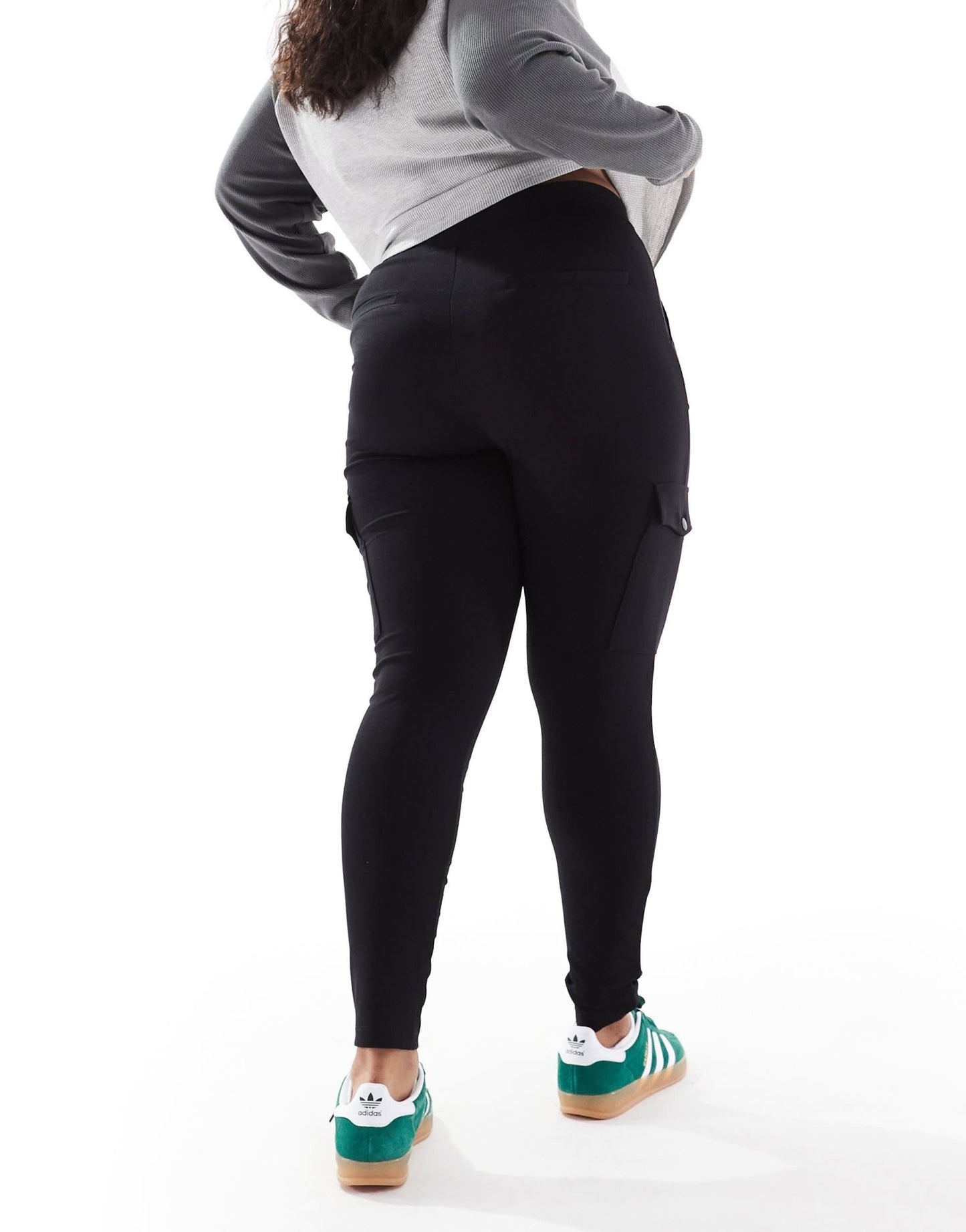 Yours cargo pocket ponte leggings in black - ASOS Sample Sale