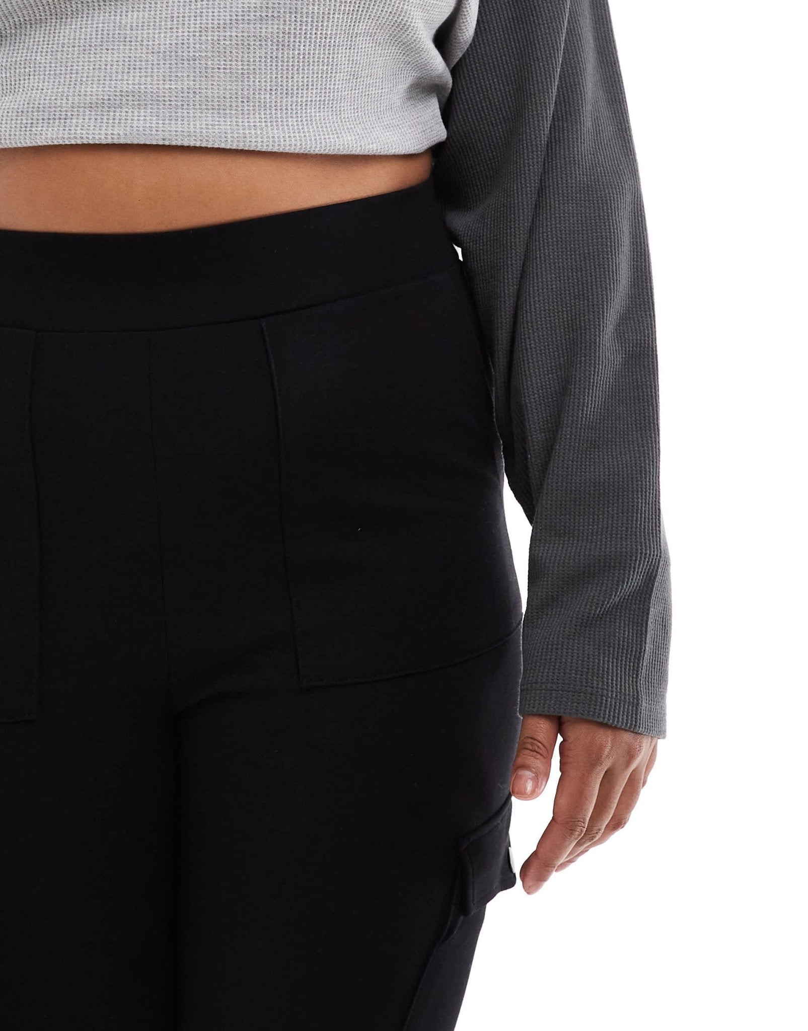 Yours cargo pocket ponte leggings in black - ASOS Sample Sale