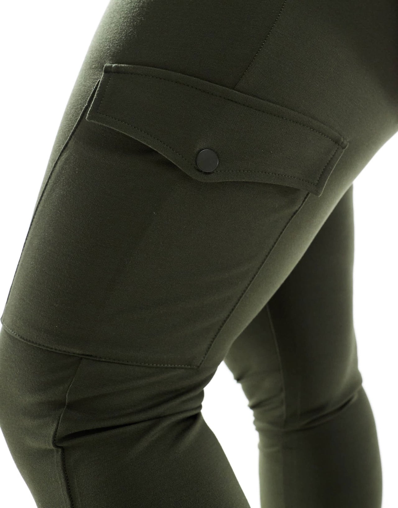Yours cargo pocket ponte leggings in khaki - ASOS Sample Sale
