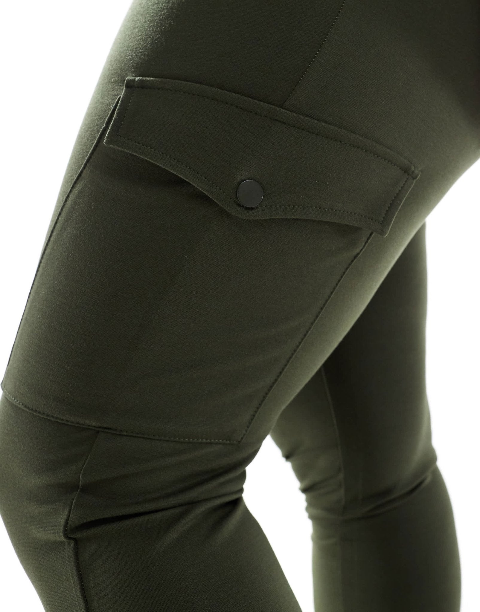 Yours cargo pocket ponte leggings in khaki - ASOS Sample Sale