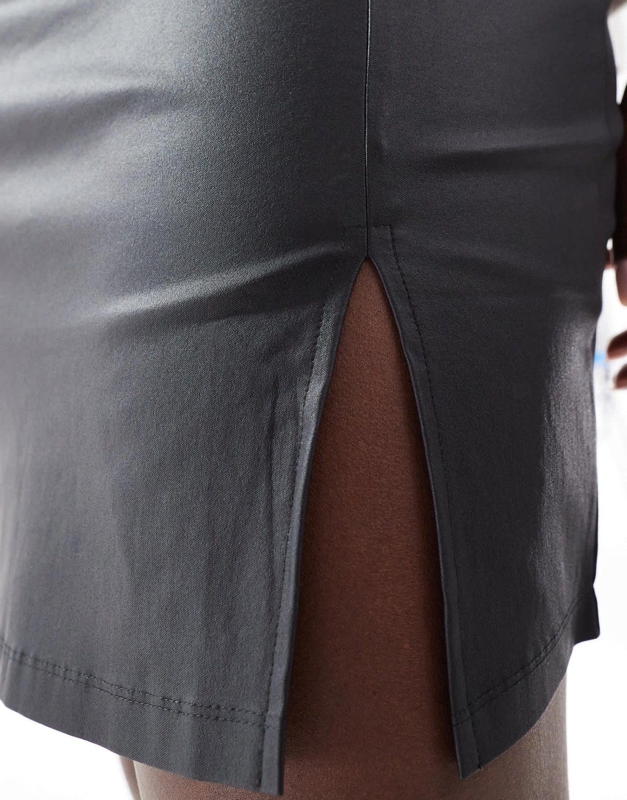 Yours pu mini skirt in black - ASOS Sample Sale