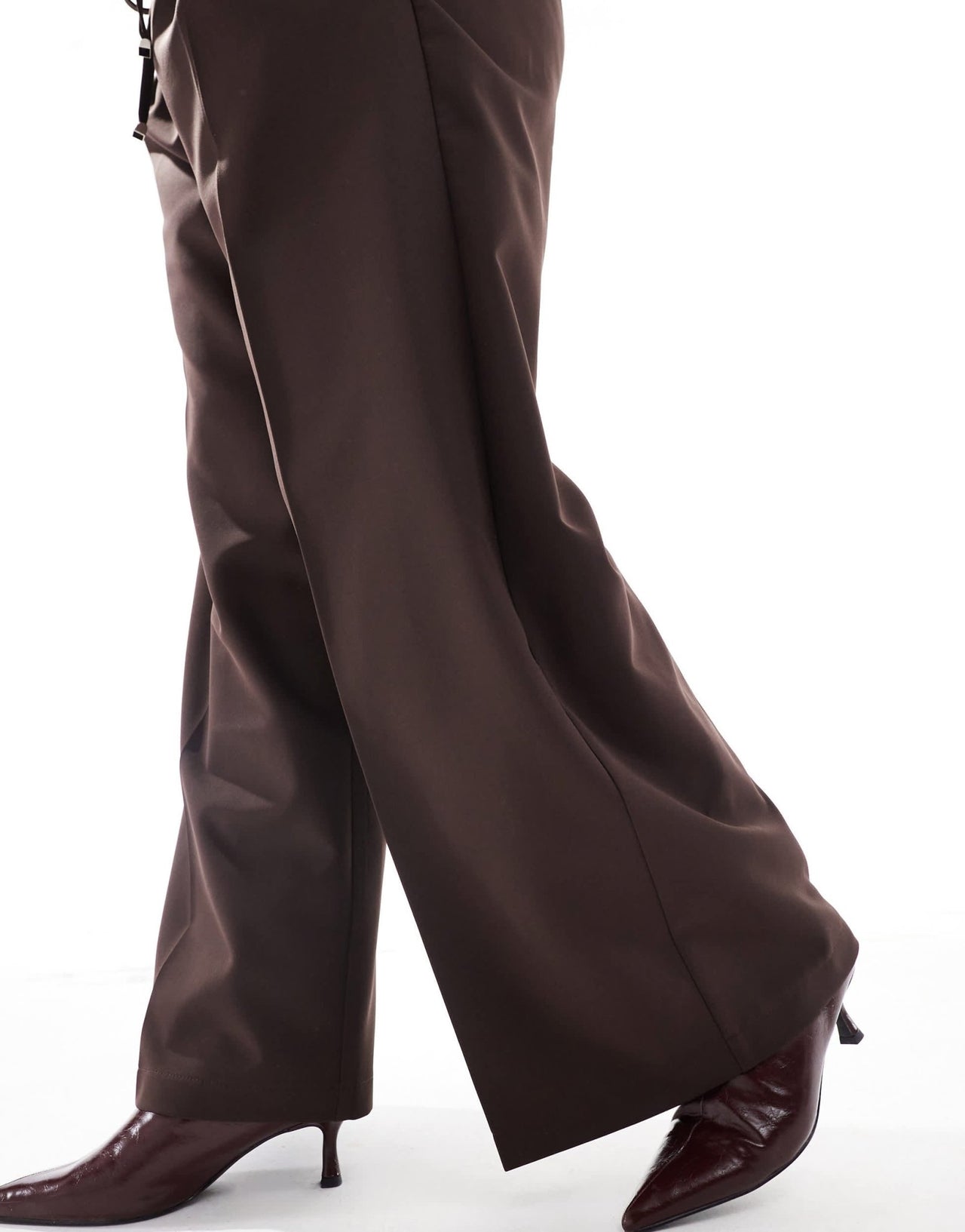 Yours pull on wide leg trousers in chocolate - ASOS Sample Sale