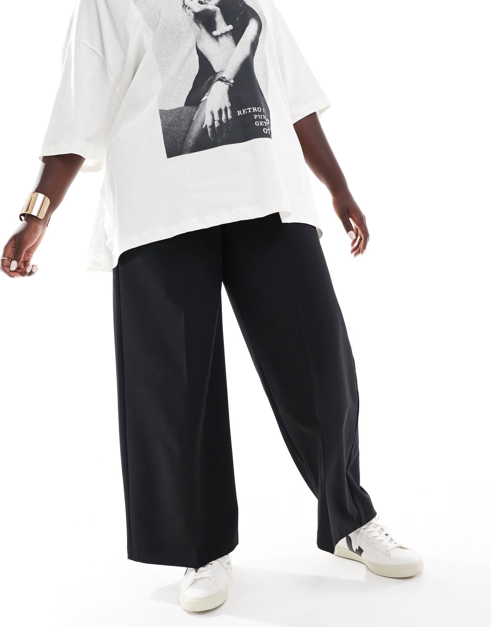Yours pull on woven wide leg trousers in black - ASOS Sample Sale
