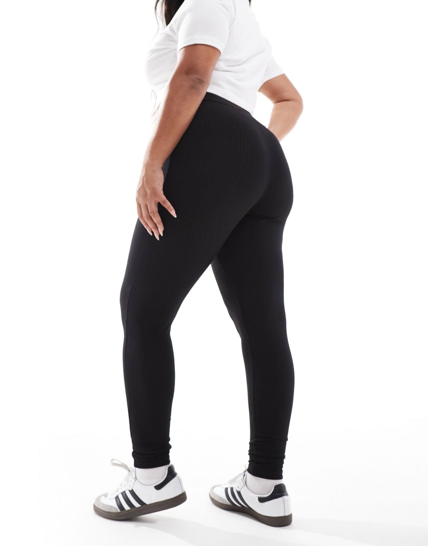 Yours ribbed leggings in black - ASOS Sample Sale