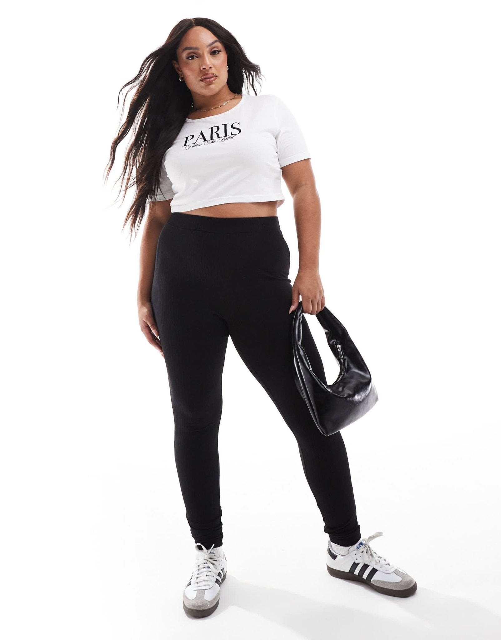 Yours ribbed leggings in black - ASOS Sample Sale