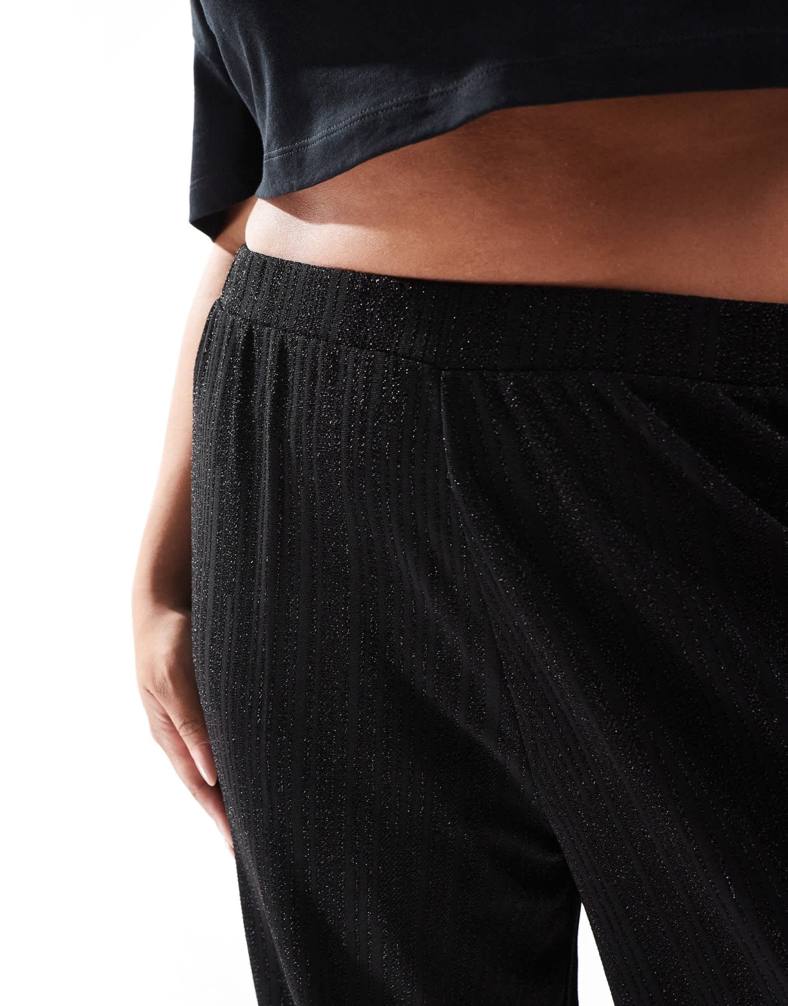 Yours stripe wide leg trousers in black - ASOS Sample Sale