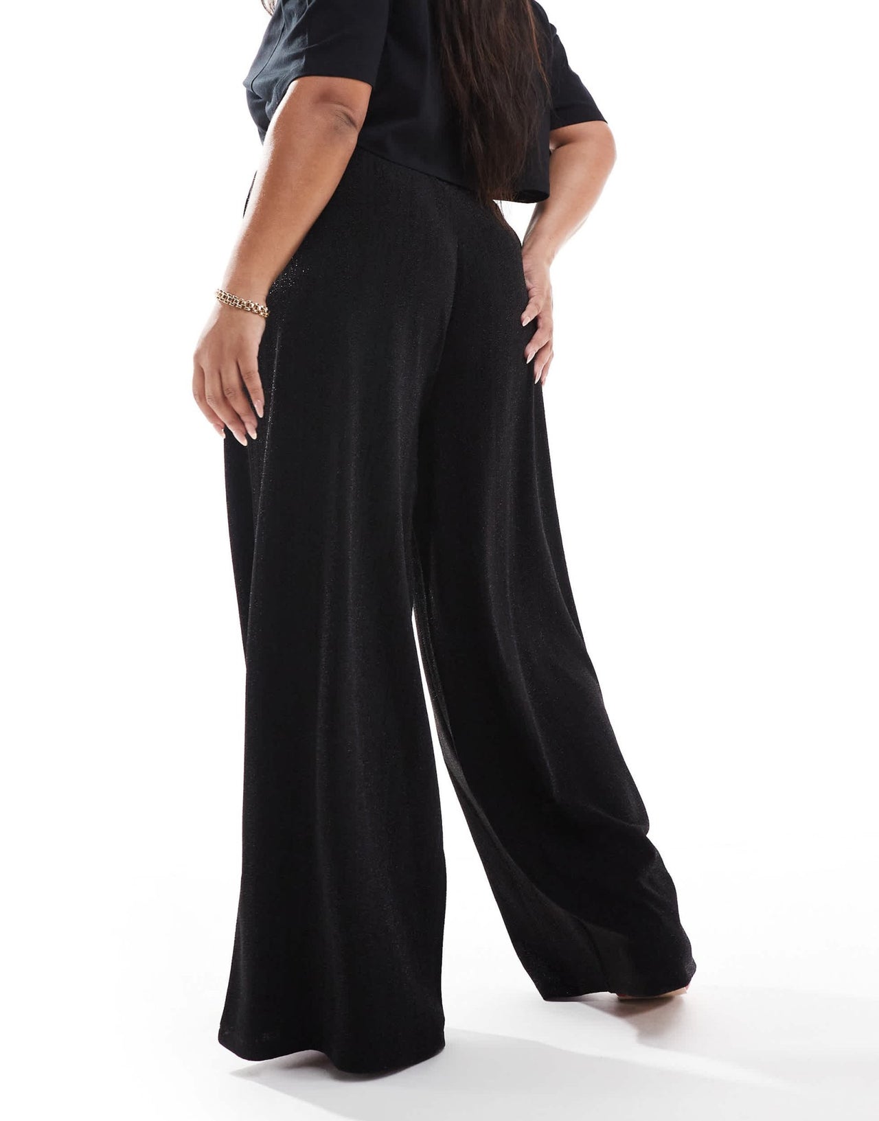 Yours stripe wide leg trousers in black - ASOS Sample Sale