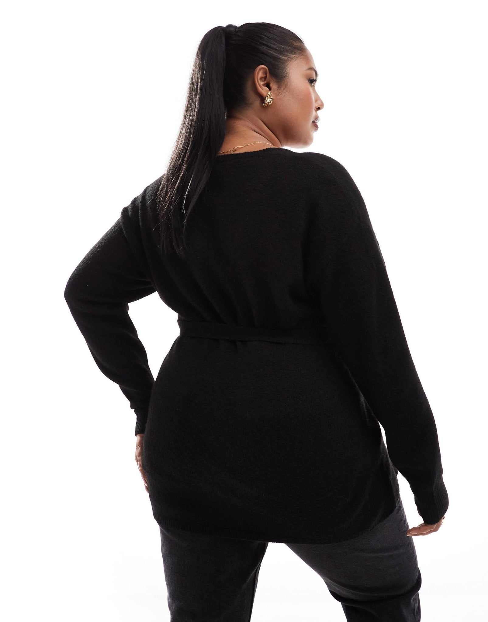 Yours wrap jumper in black - ASOS Sample Sale