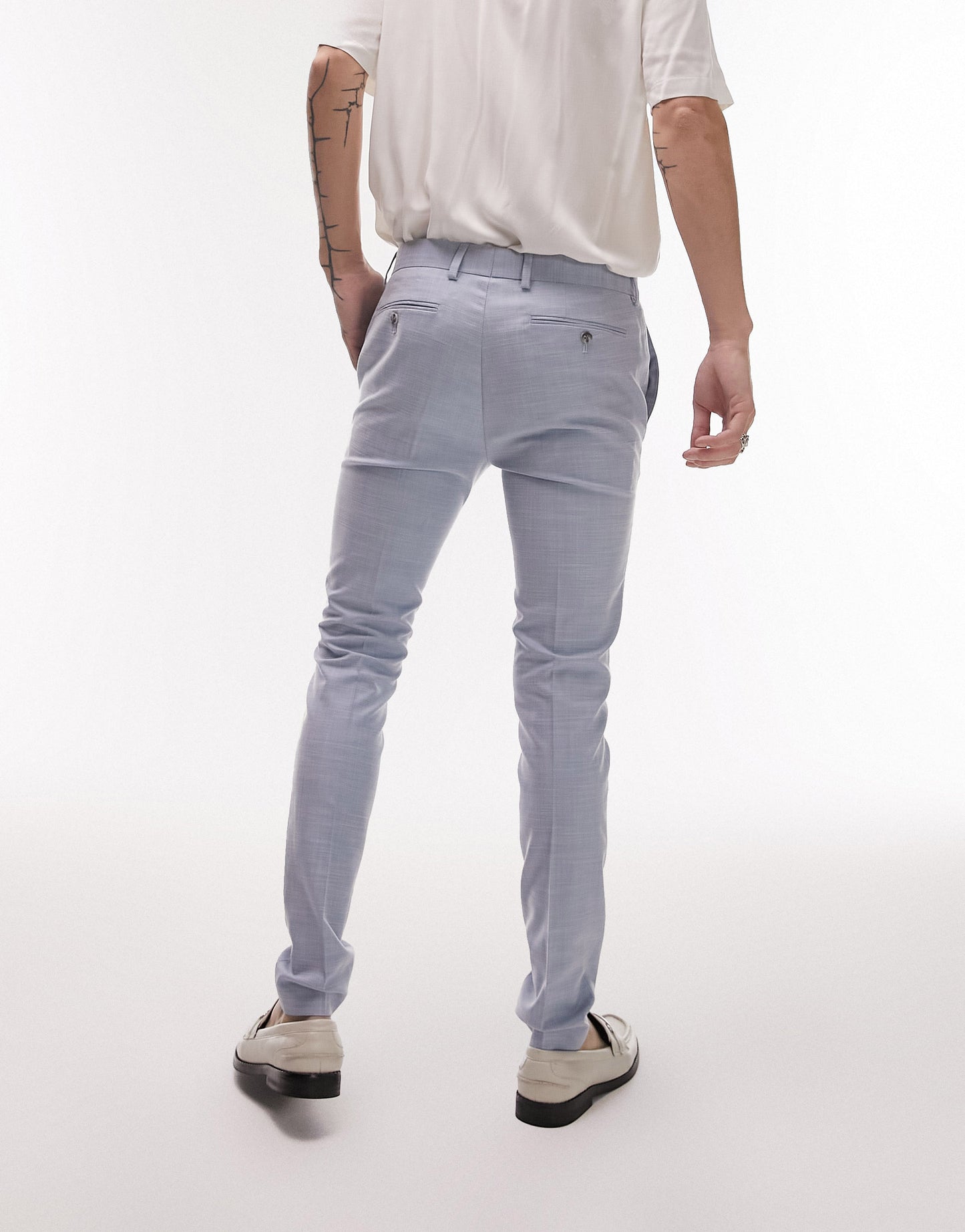 Topman super skinny suit trousers in blue