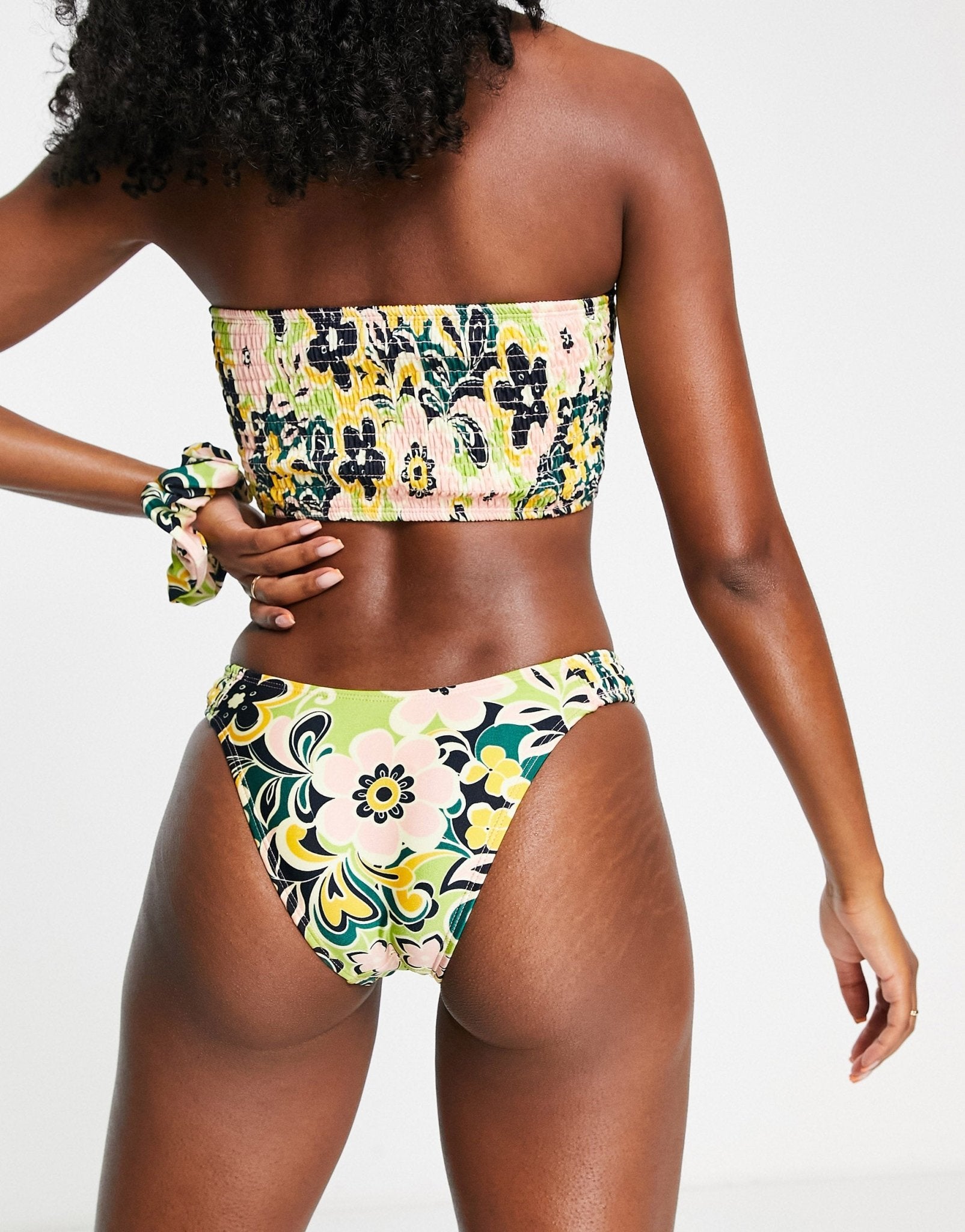 Topshop 60's floral high leg bikini brief - ASOS Sample Sale